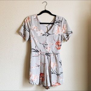 Grey floral romper